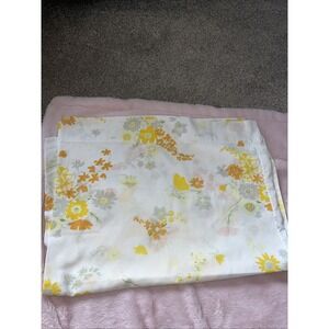 Vtg Pair Of Pillowcases Sears Roebuck Perma Prest Muslim Floral Flower Yellow